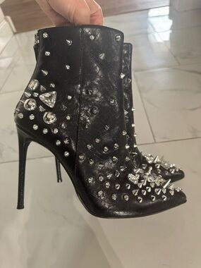 Studded Black Pointed Stiletto Ankle Boots- NWOT 
Brand new never worn